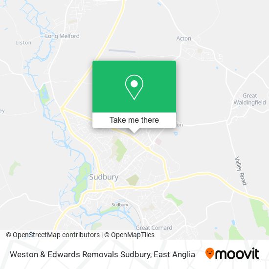 Weston & Edwards Removals Sudbury map