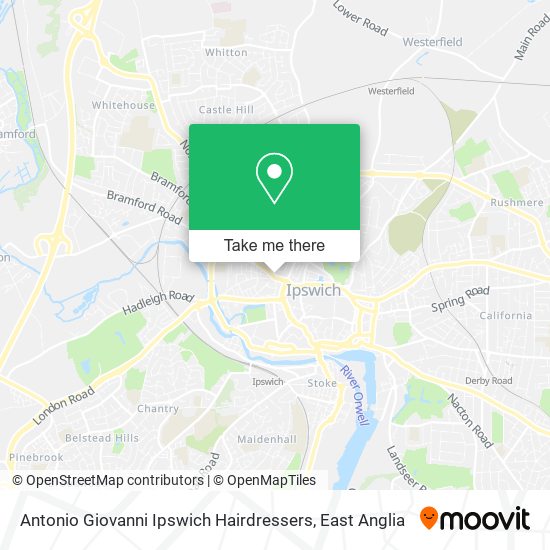 Antonio Giovanni Ipswich Hairdressers map