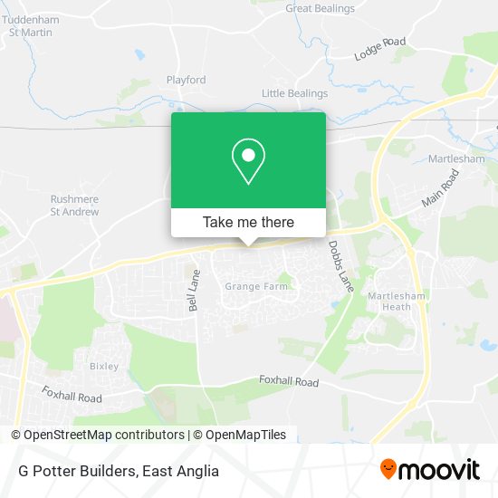 G Potter Builders map