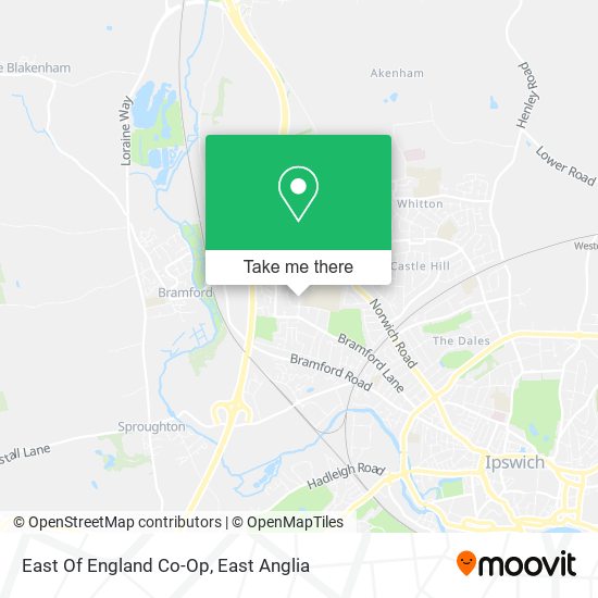 East Of England Co-Op map