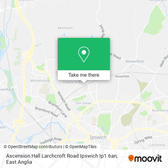 Ascension Hall Larchcroft Road Ipswich Ip1 6an map