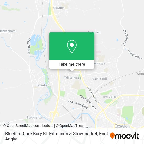 Bluebird Care Bury St. Edmunds & Stowmarket map