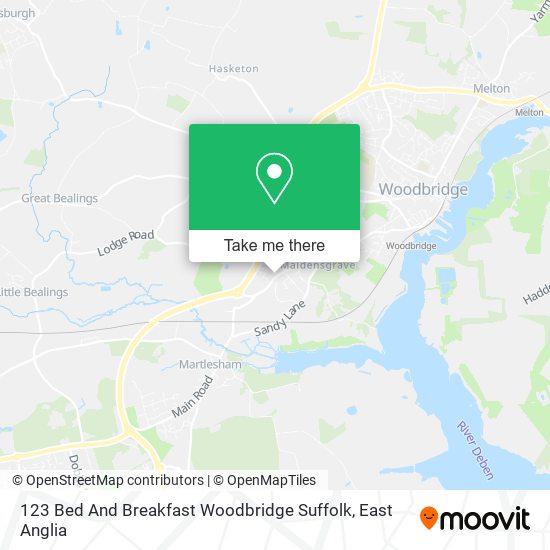 123 Bed And Breakfast Woodbridge Suffolk map