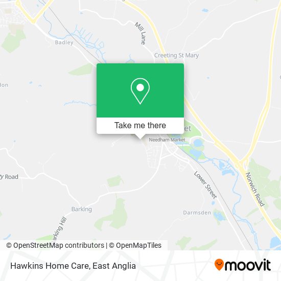 Hawkins Home Care map