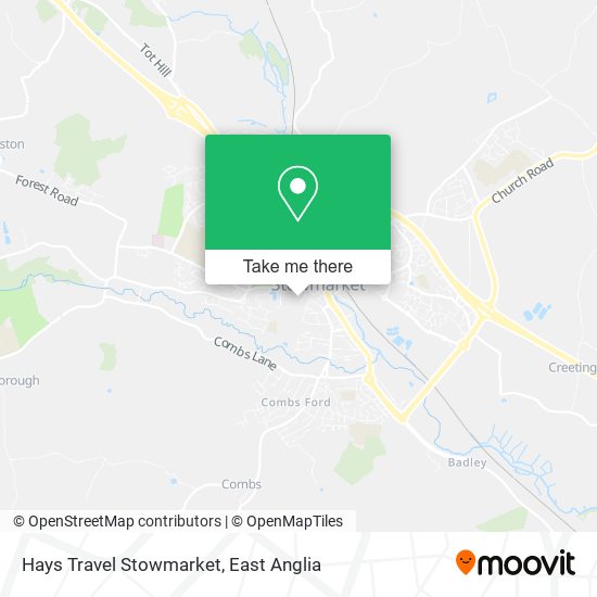 Hays Travel Stowmarket map