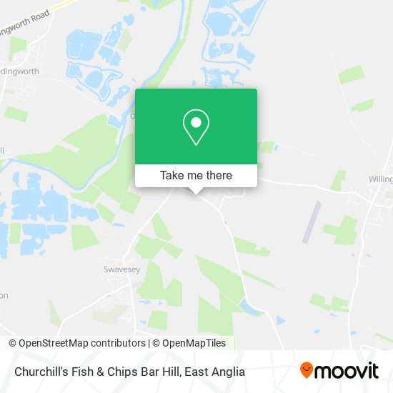 Churchill's Fish & Chips Bar Hill map