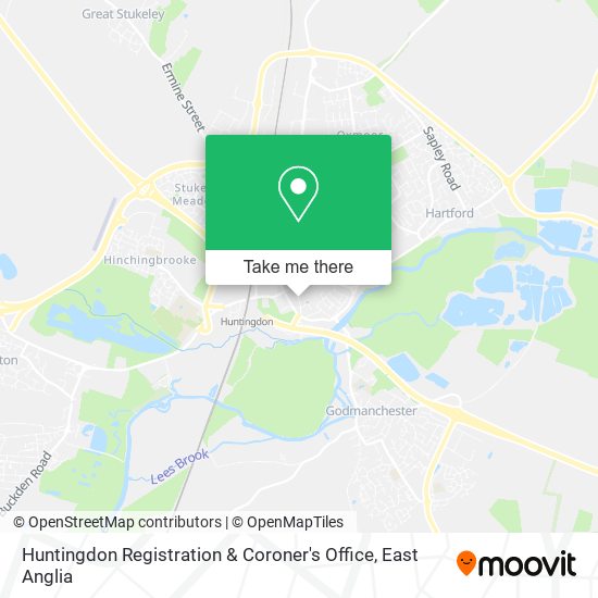 Huntingdon Registration & Coroner's Office map