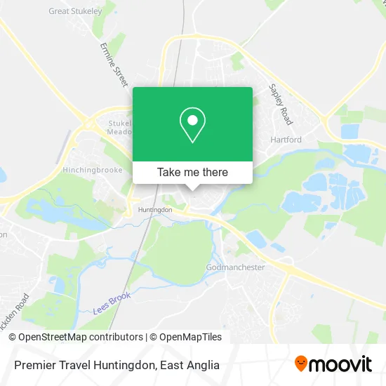 Premier Travel Huntingdon map