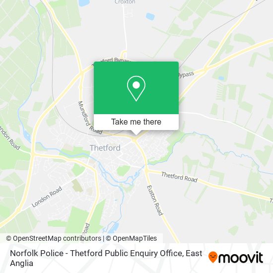 Norfolk Police - Thetford Public Enquiry Office map