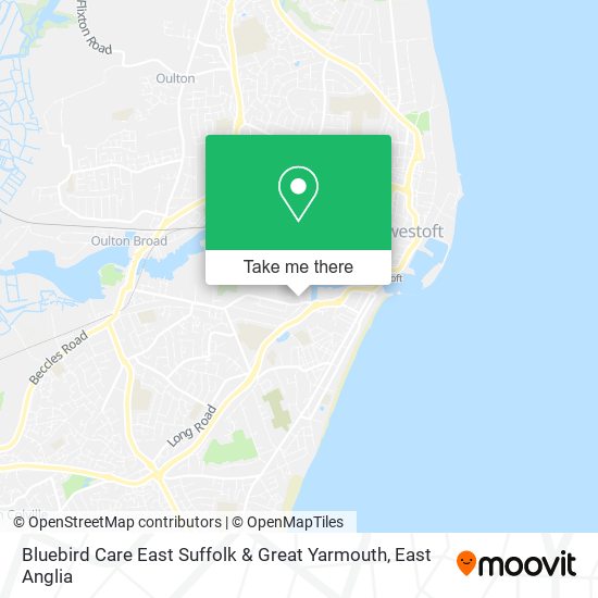 Bluebird Care East Suffolk & Great Yarmouth map