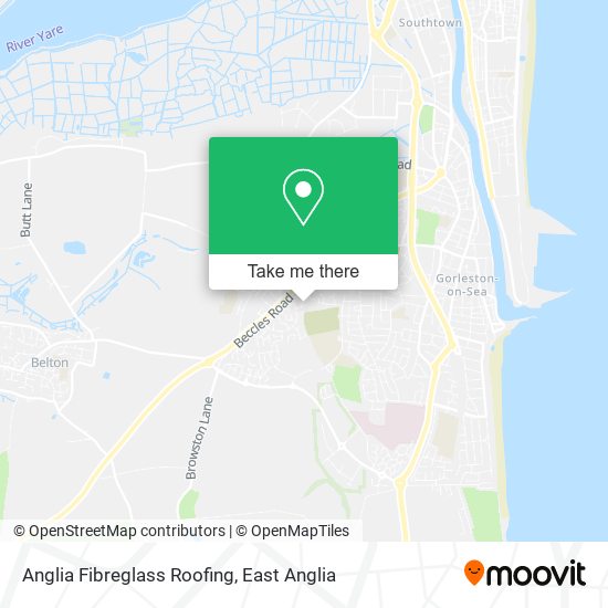 Anglia Fibreglass Roofing map
