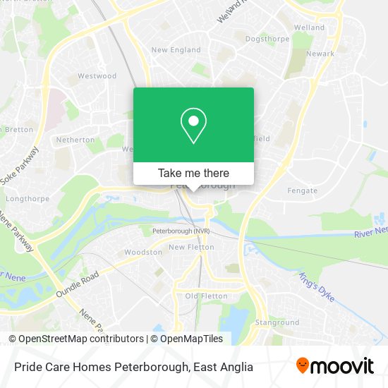 Pride Care Homes Peterborough map