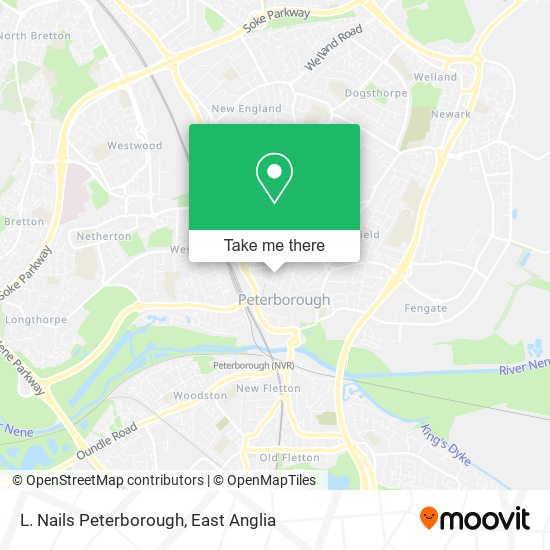 L. Nails Peterborough map