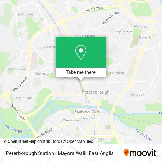 Peterborough Station - Mayors Walk map