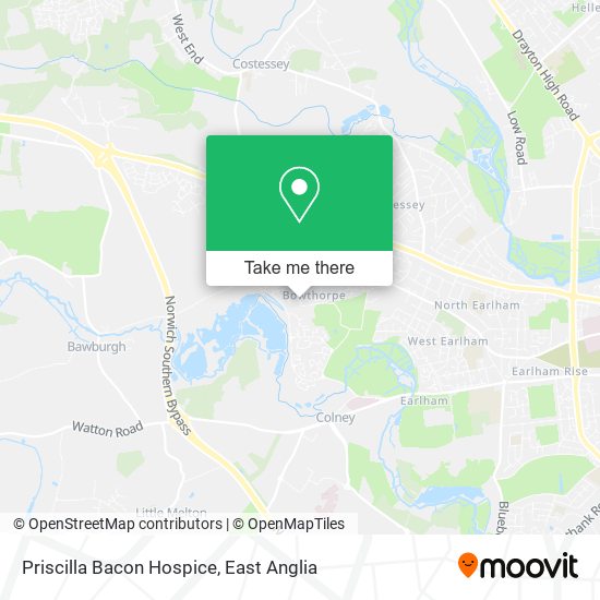 Priscilla Bacon Hospice map