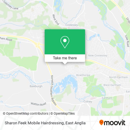 Sharon Feek Mobile Hairdressing map