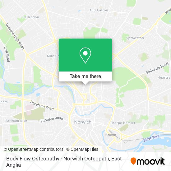 Body Flow Osteopathy - Norwich Osteopath map