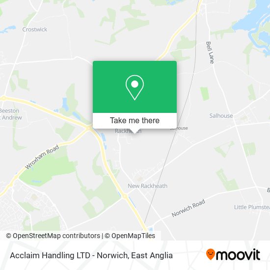 Acclaim Handling LTD - Norwich map