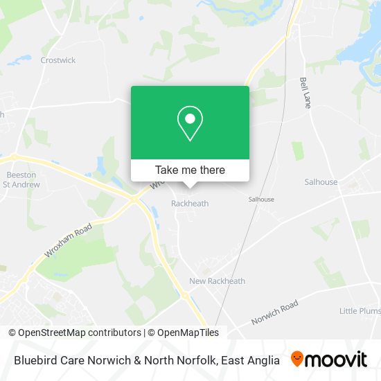 Bluebird Care Norwich & North Norfolk map