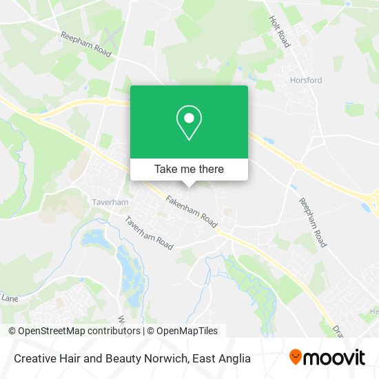 Creative Hair and Beauty Norwich map