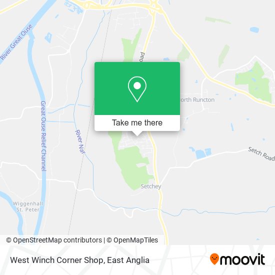 West Winch Corner Shop map