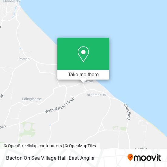 Bacton On Sea Village Hall map