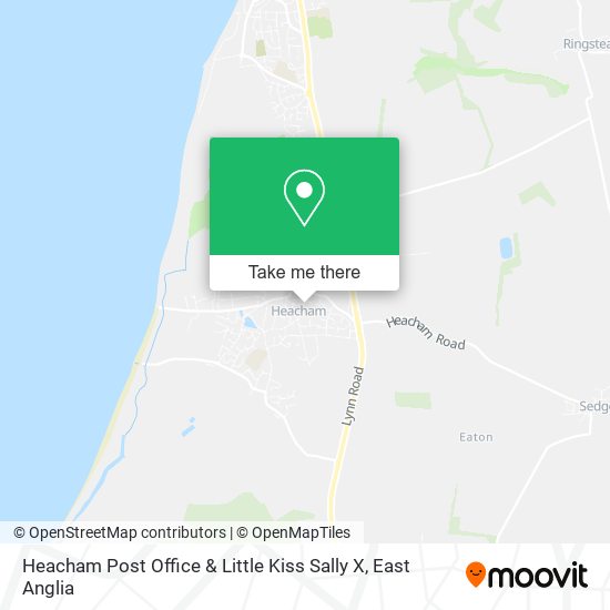 Heacham Post Office & Little Kiss Sally X map