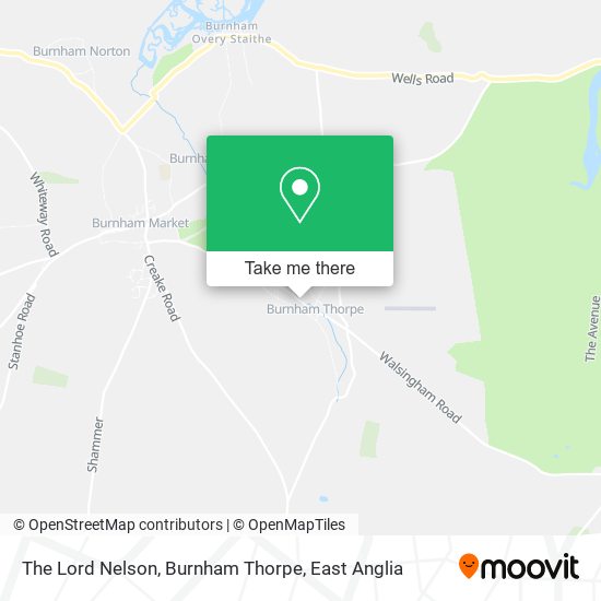 The Lord Nelson, Burnham Thorpe map