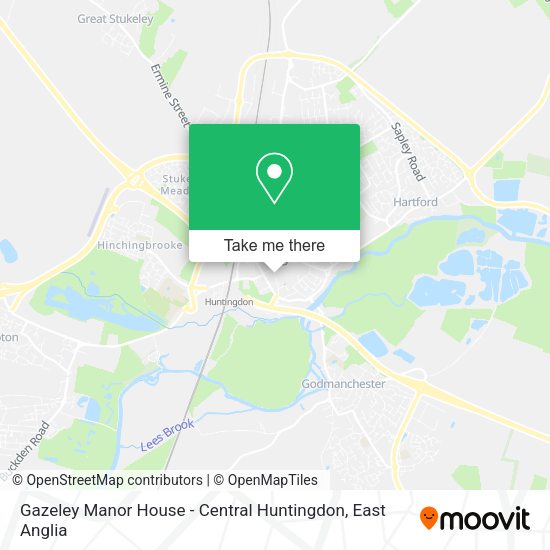 Gazeley Manor House - Central Huntingdon map