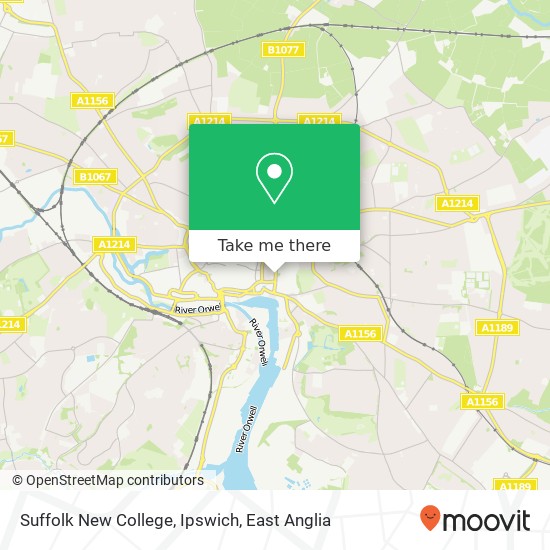 Suffolk New College, Ipswich map