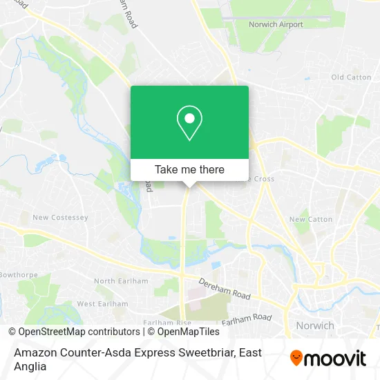 Amazon Counter-Asda Express Sweetbriar map