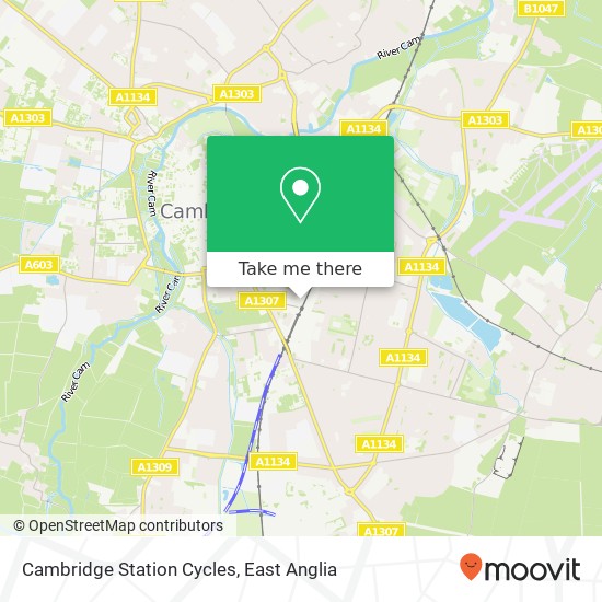 Cambridge Station Cycles map