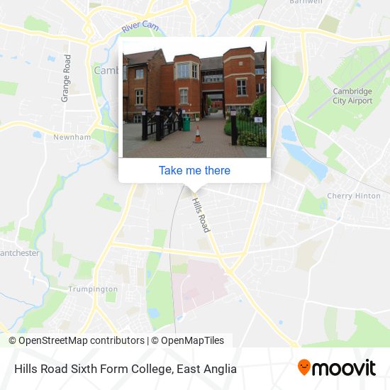 Hills Road Sixth Form College map