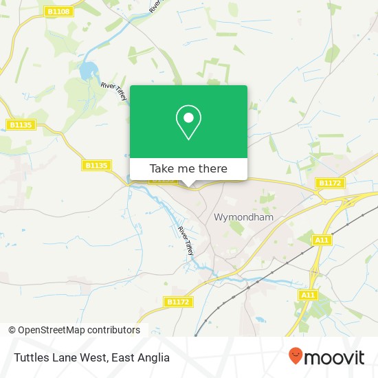 Tuttles Lane West map