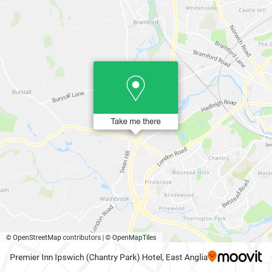 Map Of Premier Inns How To Get To Premier Inn Ipswich (Chantry Park) Hotel In Babergh By Bus Or  Train?