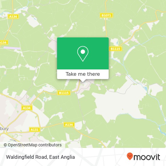 Waldingfield Road map