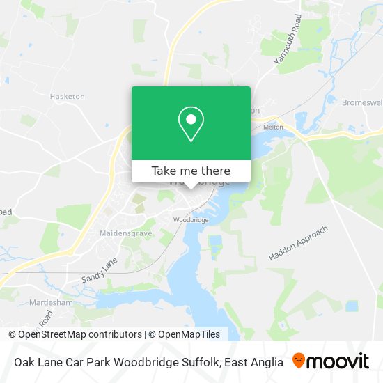 Oak Lane Car Park Woodbridge Suffolk map