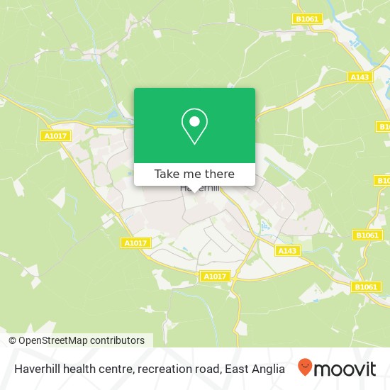 Haverhill health centre, recreation road map