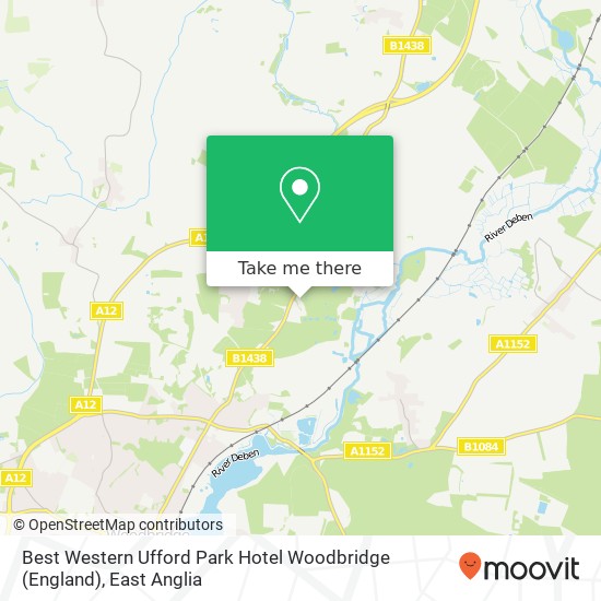 Best Western Ufford Park Hotel Woodbridge (England) map