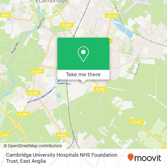 Cambridge University Hospitals NHS Foundation Trust map