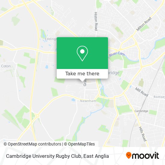 Cambridge University Rugby Club map