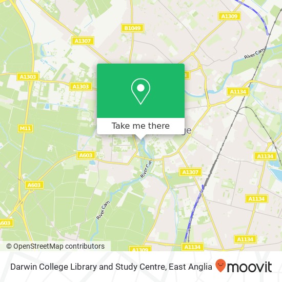 Darwin College Library and Study Centre map