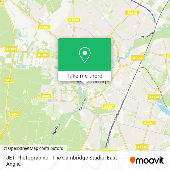JET Photographic - The Cambridge Studio map