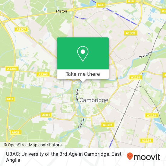 U3AC: University of the 3rd Age in Cambridge map