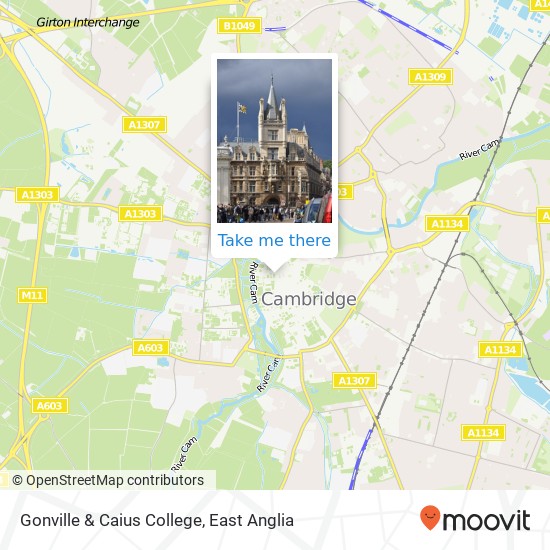Gonville & Caius College map