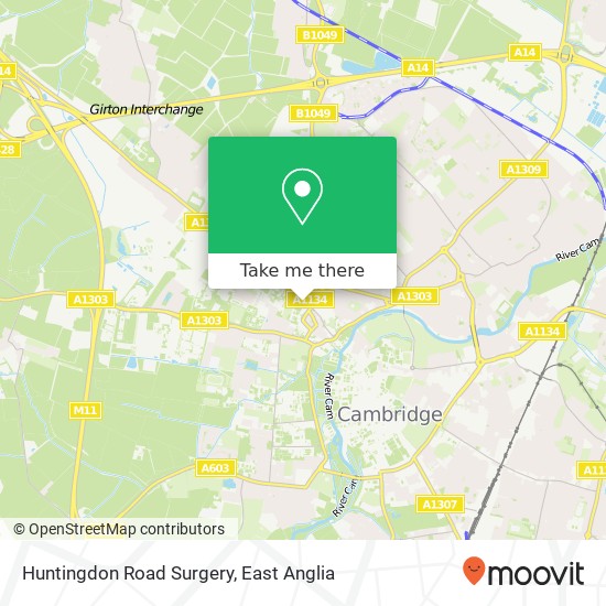 Huntingdon Road Surgery map