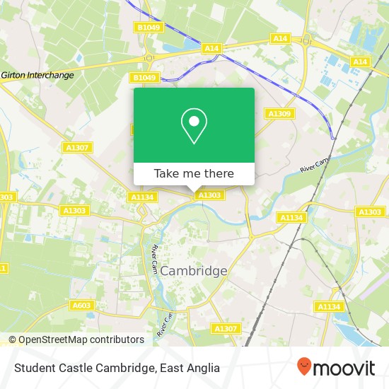 Student Castle Cambridge map