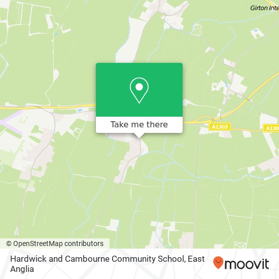 Hardwick and Cambourne Community School map