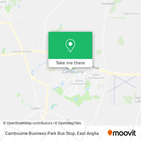 Cambourne Business Park Bus Stop map