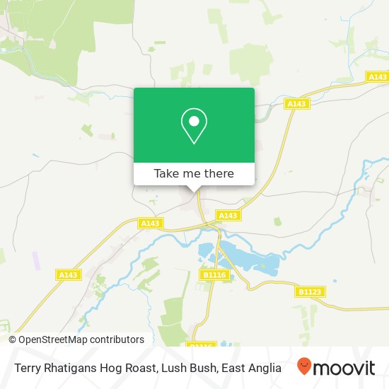 Terry Rhatigans Hog Roast, Lush Bush map